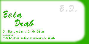 bela drab business card